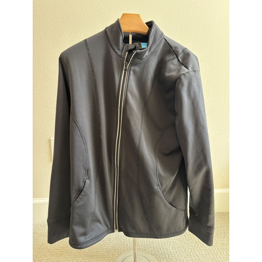 PGA‎ Tour Full Zip Jacket Womens XL Black Performance Golf Activewear